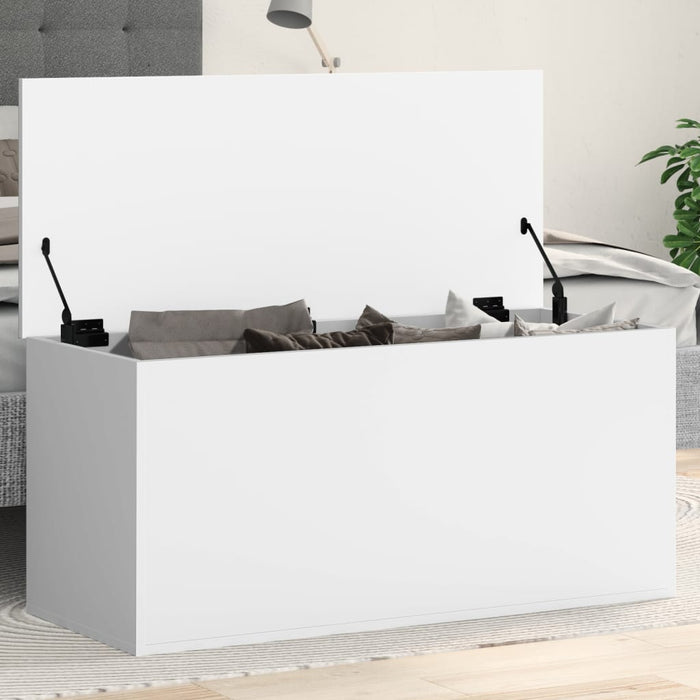 Storage Box White 100X42X46 Cm Engineered Wood Nabllb
