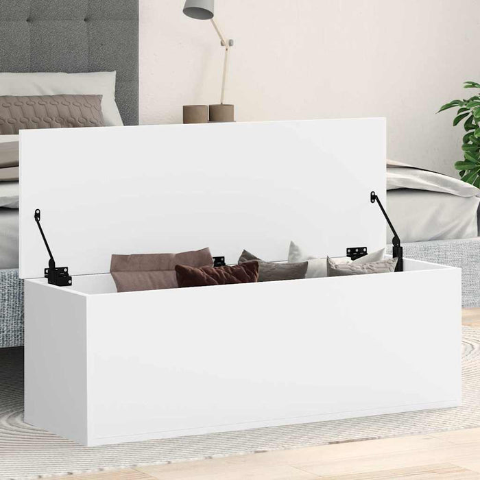 Storage Box White 102X35X35 Cm Engineered Wood Nablnn