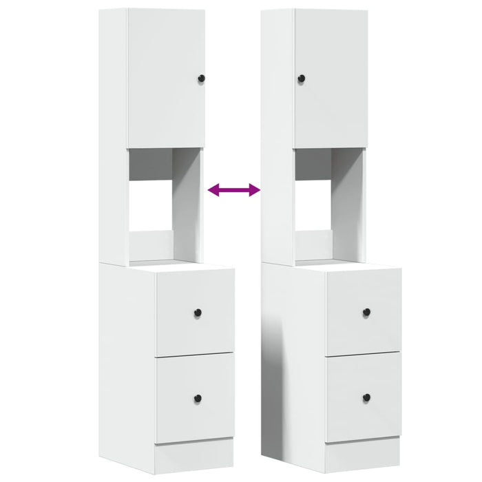 Kitchen Cabinet White 35X50X180 Cm Engineered Wood Nabipn