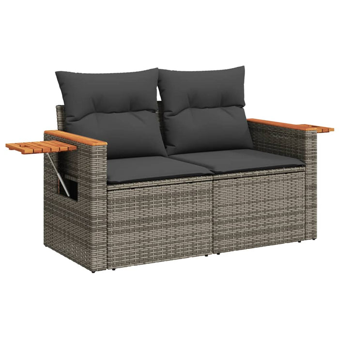 3 Piece Garden Sofa Set With Cushions Grey Poly Rattan Txxlpkk