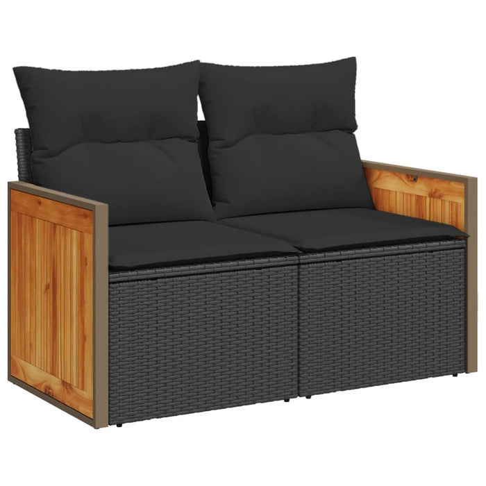 6 Piece Garden Sofa Set With Cushions Black Poly Rattan Txxilik