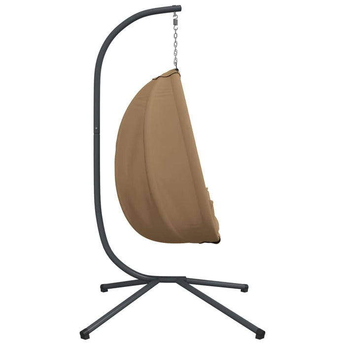 Hanging Egg Chair With Stand Taupe Fabric And Steel Abbiabb