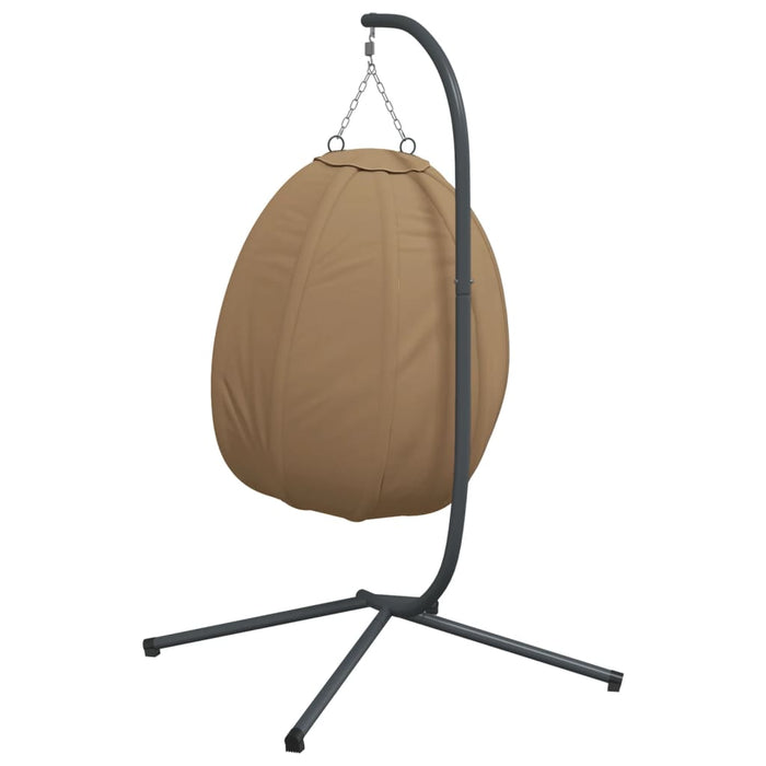 Hanging Egg Chair With Stand Taupe Fabric And Steel Abbiabb