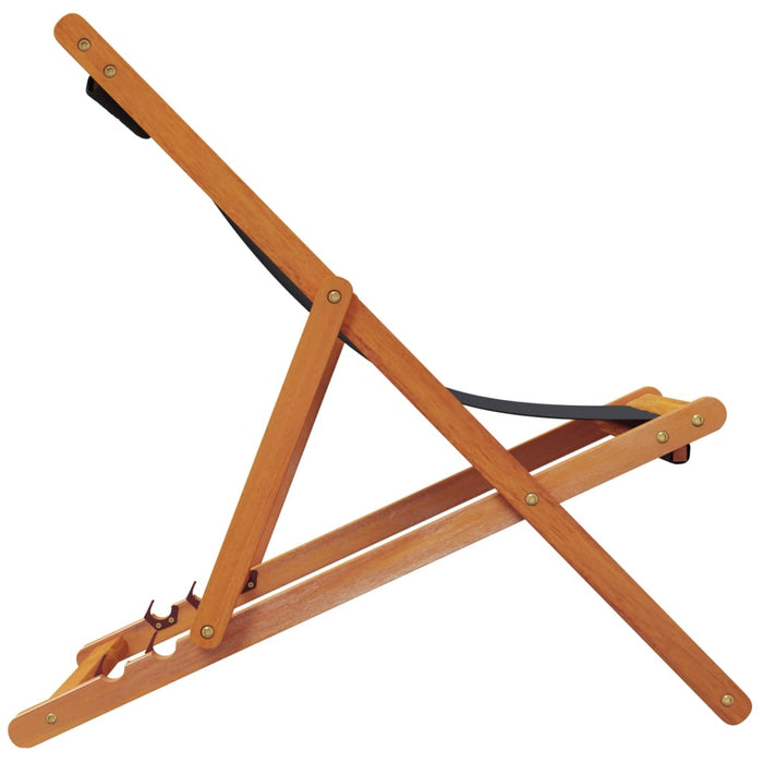 Folding Beach Chairs 2 Pcs Black Fabric Txoaaki