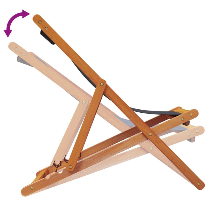 Folding Beach Chairs 2 Pcs Black Fabric Txoaaki