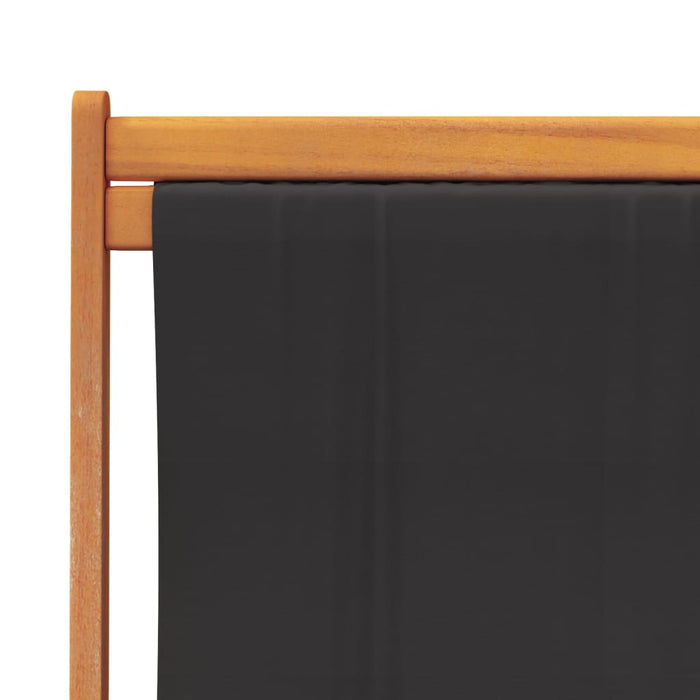 Folding Beach Chairs 2 Pcs Black Fabric Txoaaki