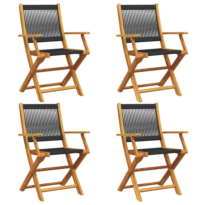 Folding Garden Chairs 4 Pcs Black Solid Wood Acacia Txoaplp