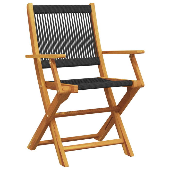 Folding Garden Chairs 4 Pcs Black Solid Wood Acacia Txoaplp