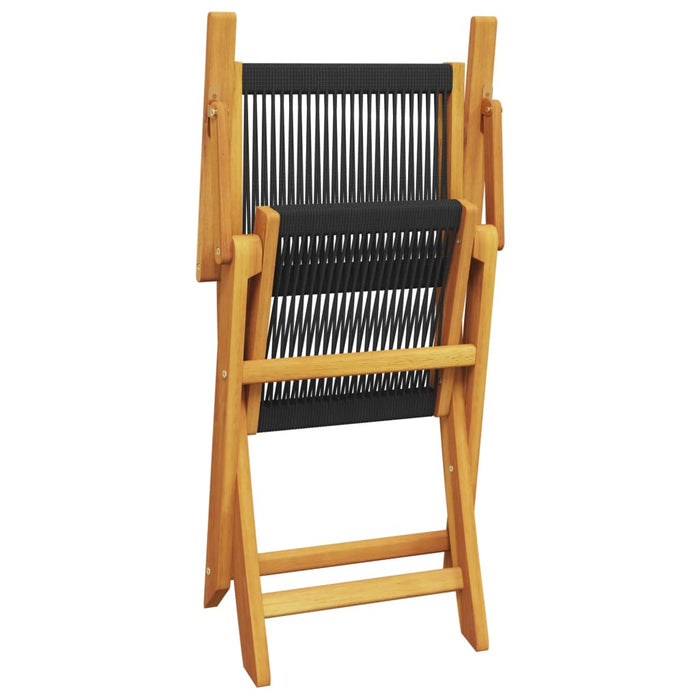 Folding Garden Chairs 4 Pcs Black Solid Wood Acacia Txoaplp