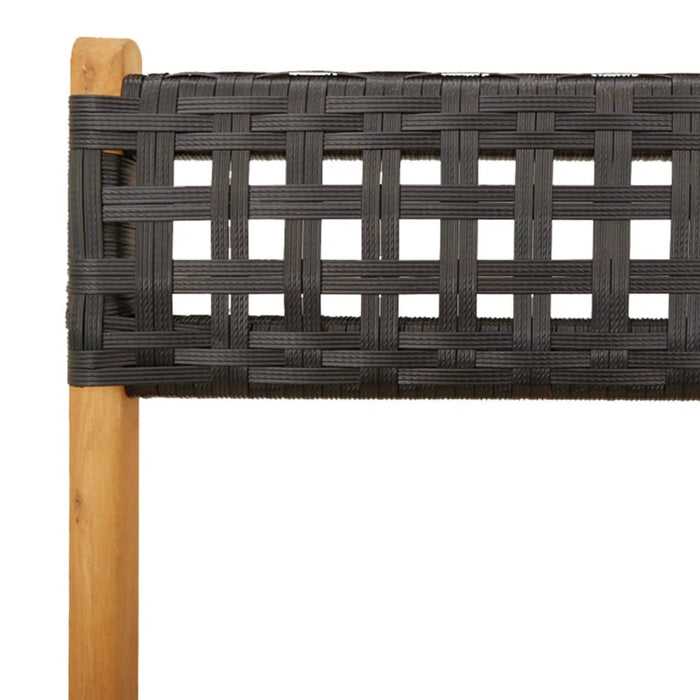 Folding Garden Chairs 4 Pcs Black Poly Rattan And Solid Wood Txoapkx