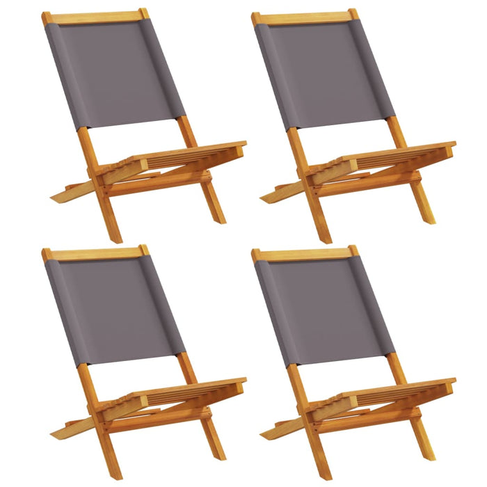 Folding Garden Chairs 4 Pcs Anthracite Fabric And Solid Wood Txoalab
