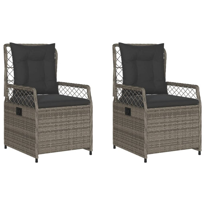 Reclining Garden Chairs 2 Pcs Grey Poly Rattan Tlnllt
