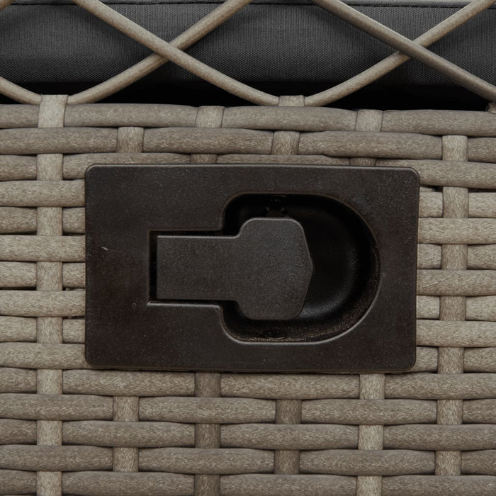 Reclining Garden Chairs 2 Pcs Grey Poly Rattan Tlnllt