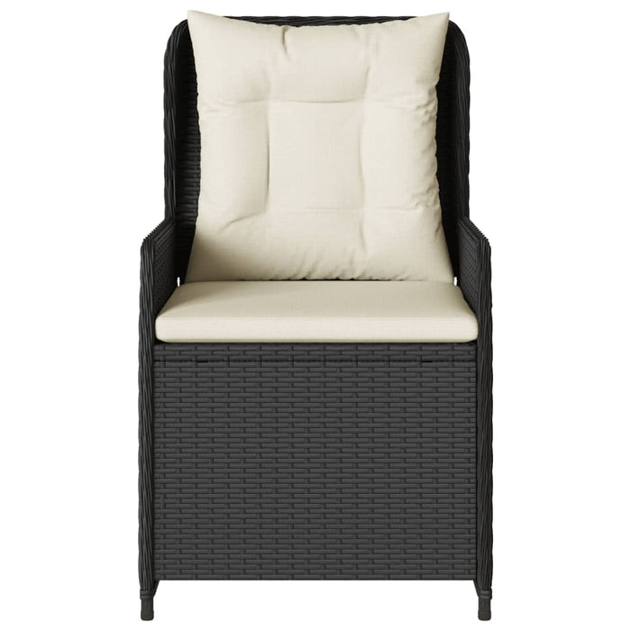 Reclining Garden Chairs 2 Pcs Black Poly Rattan Tlnlpx