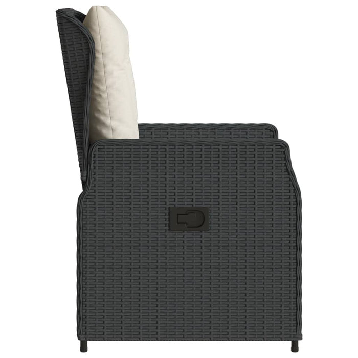 Reclining Garden Chairs 2 Pcs Black Poly Rattan Tlnlpx