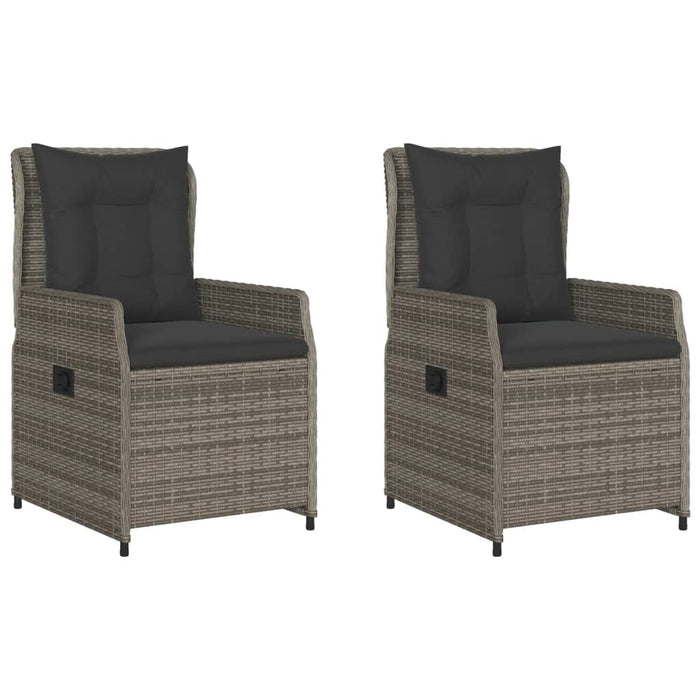 Reclining Garden Chairs 2 Pcs Grey Poly Rattan Tlnlpa
