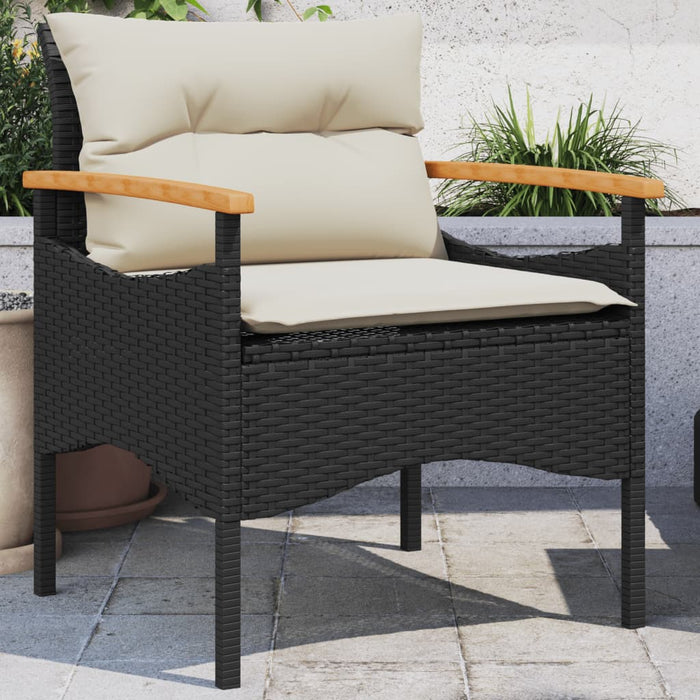3 Piece Garden Sofa Set With Cushions Black Poly Rattan Tlnaba