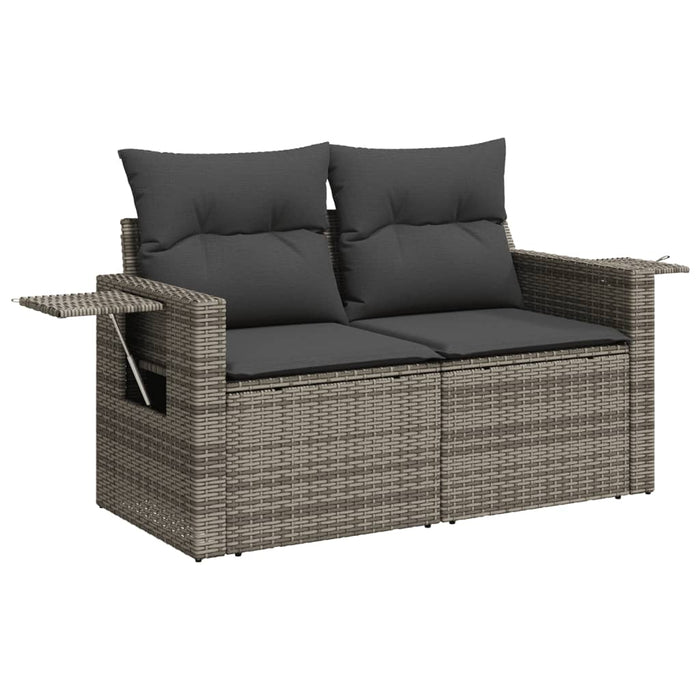 6 Piece Garden Sofa Set With Cushions Grey Poly Rattan Txxbxxk