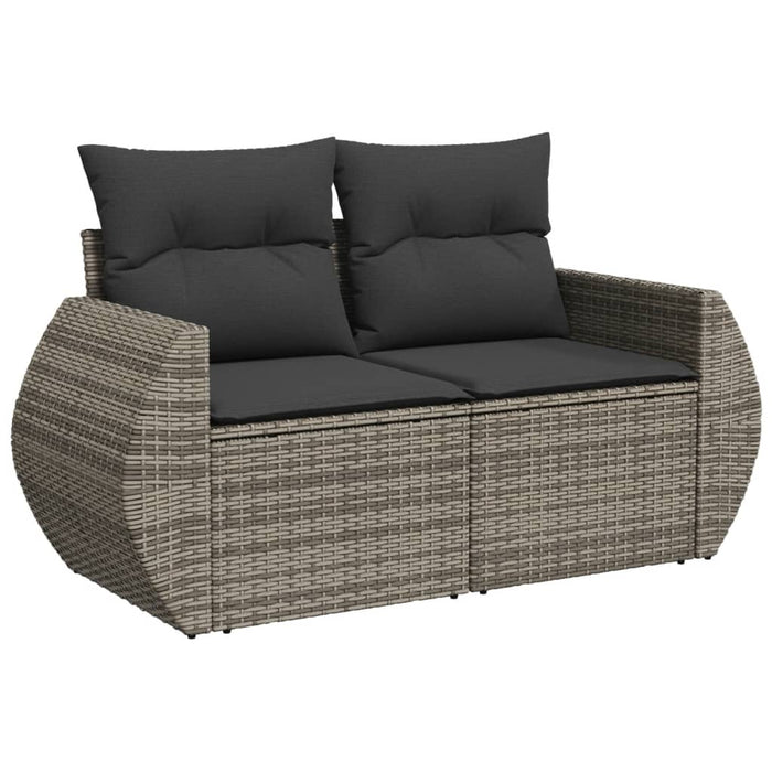 6 Piece Garden Sofa Set With Cushions Grey Poly Rattan Txxoabk