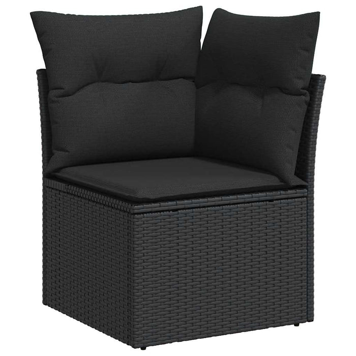 6 Piece Garden Sofa Set With Cushions Black Poly Rattan Txxxpna
