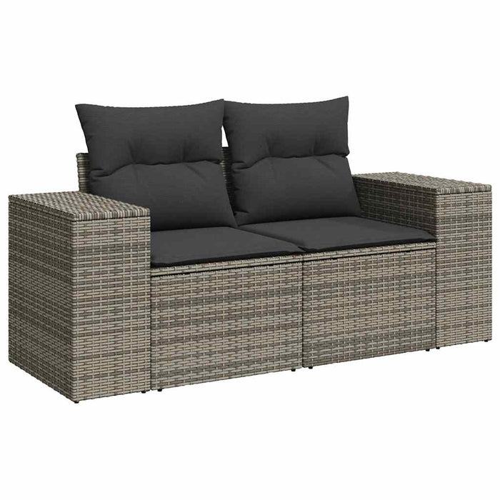 6 Piece Garden Sofa Set With Cushions Grey Poly Rattan Txxxpnk