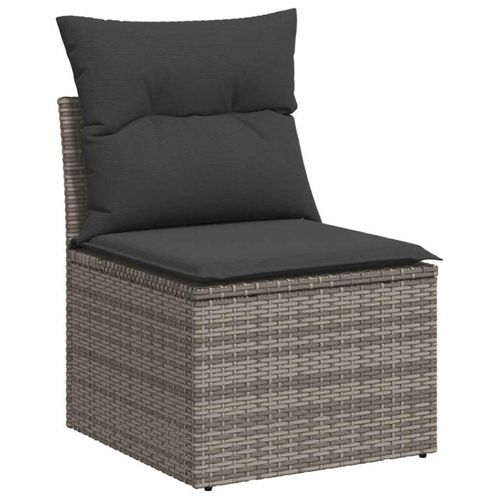 6 Piece Garden Sofa Set With Cushions Grey Poly Rattan Txxxpnk