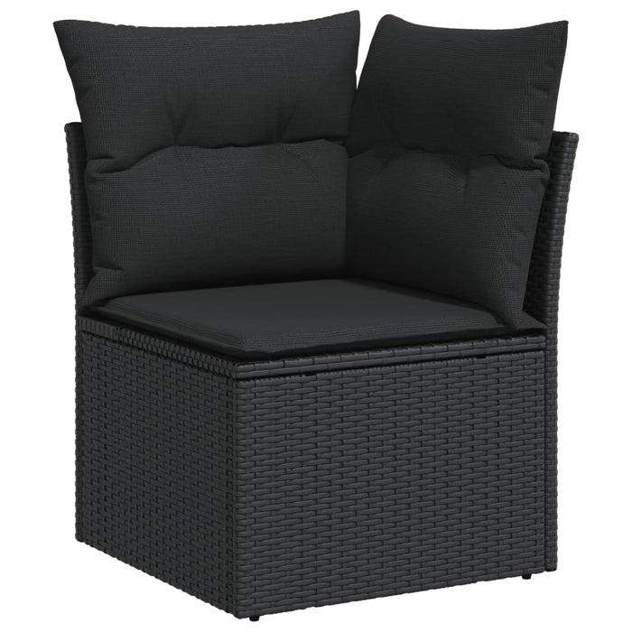 6 Piece Garden Sofa Set With Cushions Black Poly Rattan Txxxlba