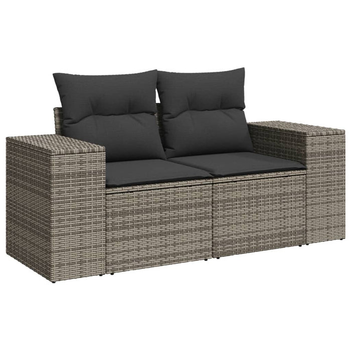 6 Piece Garden Sofa Set With Cushions Grey Poly Rattan Txxxlbk