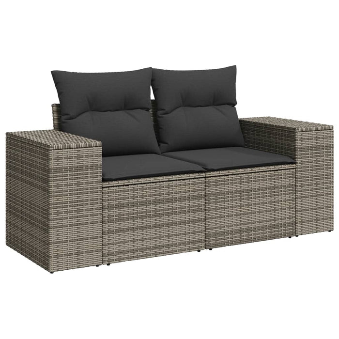 6 Piece Garden Sofa Set With Cushions Grey Poly Rattan Txxxlxk