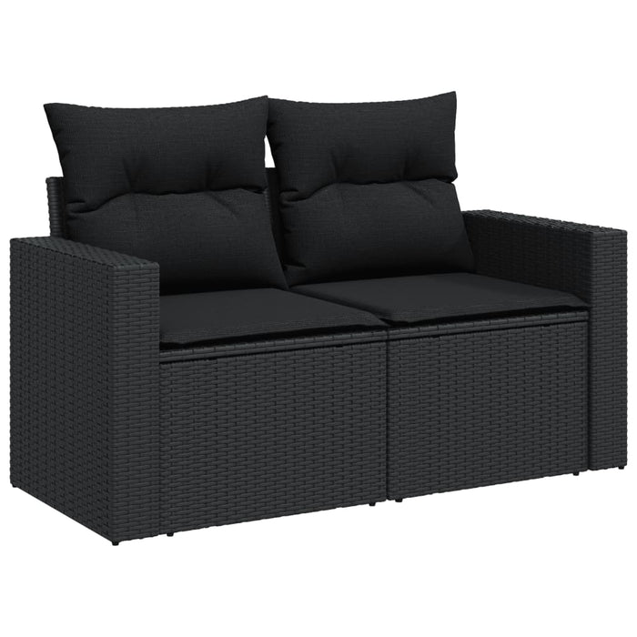 6 Piece Garden Sofa Set With Cushions Black Poly Rattan Txonkip