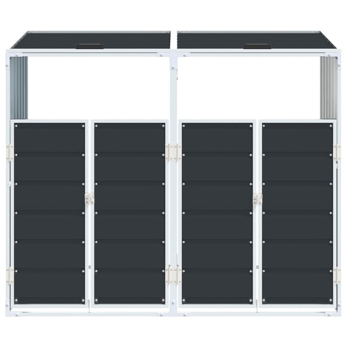Wheelie Bin Storage For Double Bins Anthracite 144X81X113 Cm Steel Abbloii