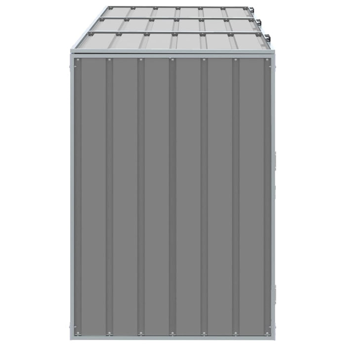 Wheelie Bin Storage For Triple Bins Grey 216X81X115 Cm Steel Abblonb