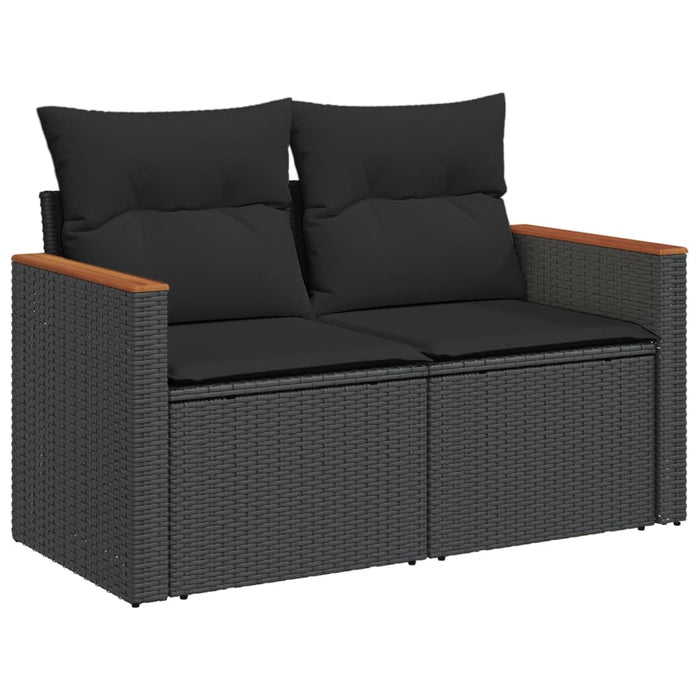 6 Piece Garden Sofa Set With Cushions Black Poly Rattan Txxpknp