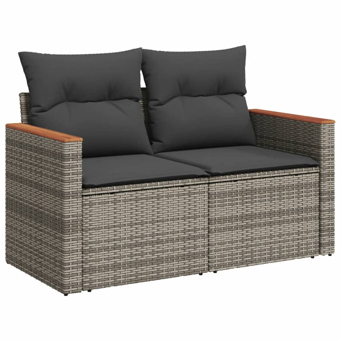 6 Piece Garden Sofa Set With Cushions Grey Poly Rattan Txxlbba