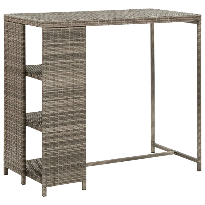 3 Piece Garden Bar Set With Cushions Grey Poly Rattan Txloaka