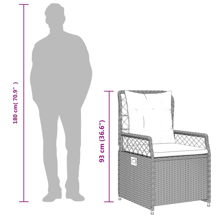 3 Piece Garden Dining Set With Cushions Grey Poly Rattan Txlxknp