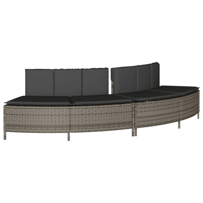 Hot Tub Surround Grey Poly Rattan And Solid Wood Acacia Txiblal