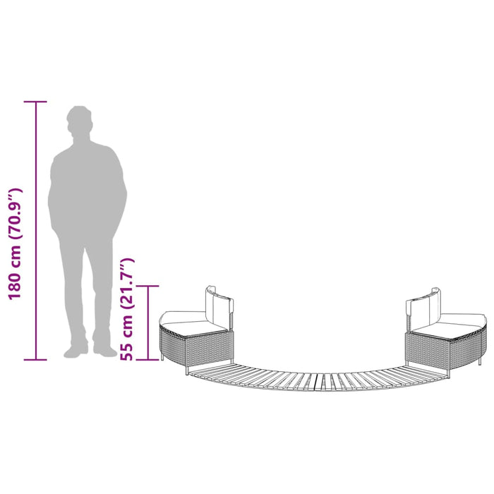 Hot Tub Surround Grey Poly Rattan And Solid Wood Acacia Txiblal