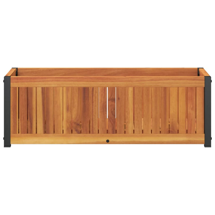 Garden Planter 80X30X27.5 Cm Solid Wood Acacia And Steel Tliloa