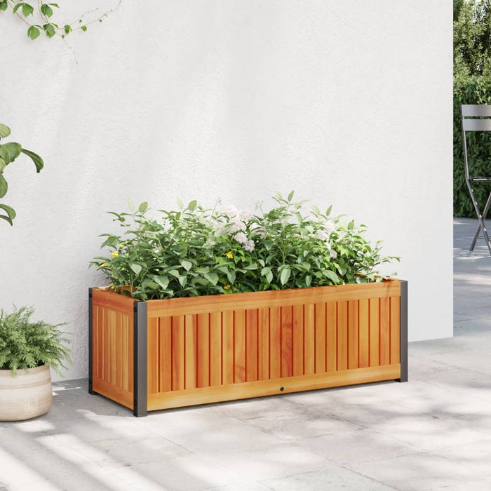 Garden Planter 80X30X27.5 Cm Solid Wood Acacia And Steel Tliloa