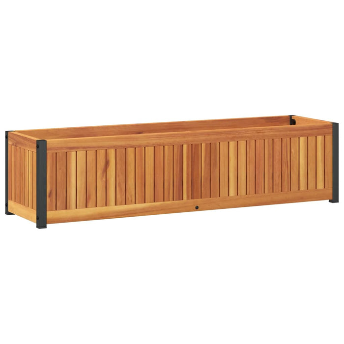 Garden Planter 110X30X27.5 Cm Solid Wood Acacia And Steel Tlilop