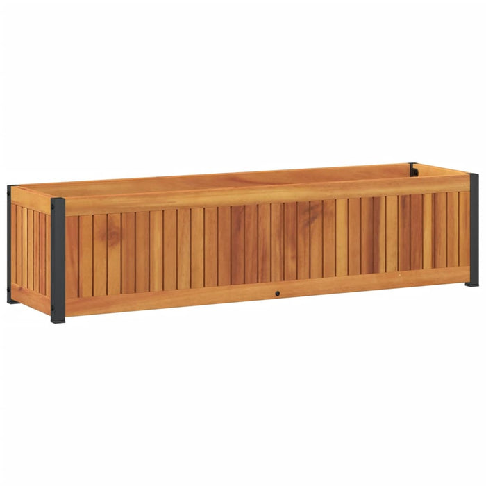 Garden Planter 110X30X27.5 Cm Solid Wood Acacia And Steel Tlilop