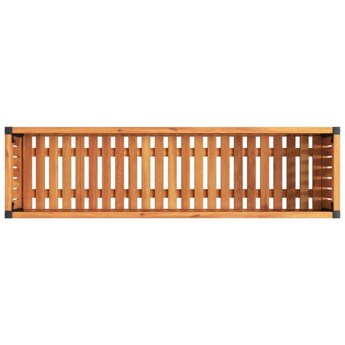 Garden Planter 110X30X27.5 Cm Solid Wood Acacia And Steel Tlilop