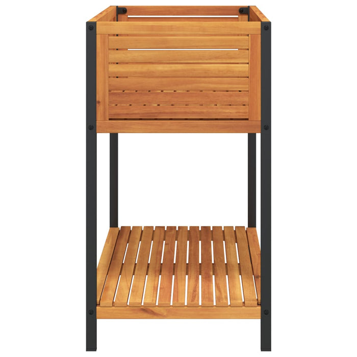 Garden Planter With Shelf 110X45X80 Cm Solid Wood Acacia And Steel Tlilon