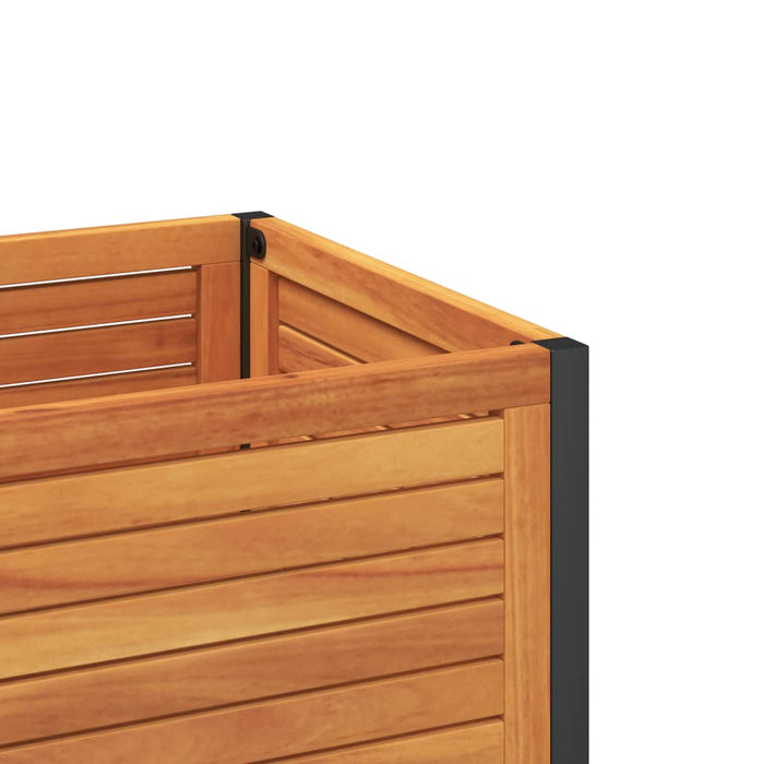 Garden Planter With Shelf 110X45X80 Cm Solid Wood Acacia And Steel Tlilon