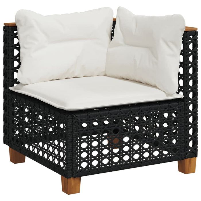 4 Piece Garden Sofa Set With Cushions Black Poly Rattan Txloinx
