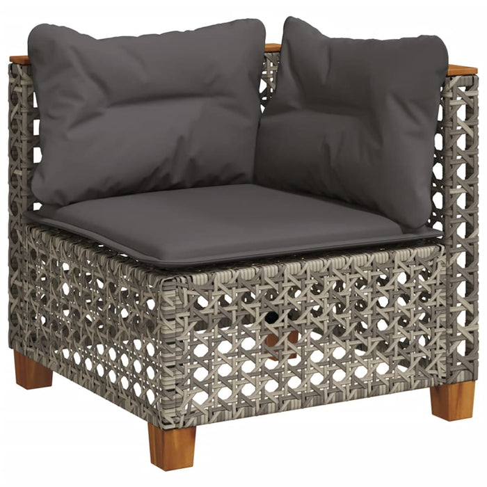 5 Piece Garden Sofa Set With Cushions Grey Poly Rattan Txlonxp