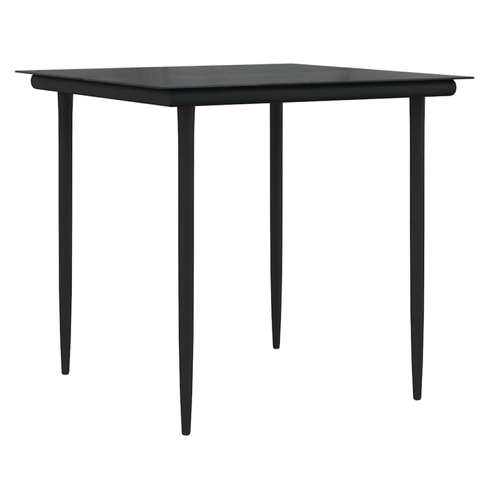 Garden Dining Set With Cushion 3 Pcs Black Poly Rattan Txlollt