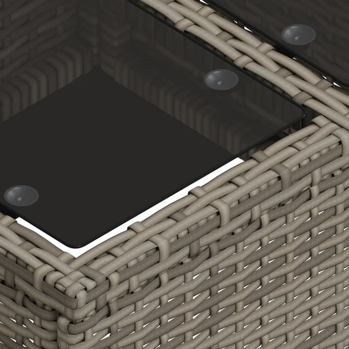 2 Piece Garden Sofa Set With Cushions Grey Poly Rattan And Glass Txiiakp