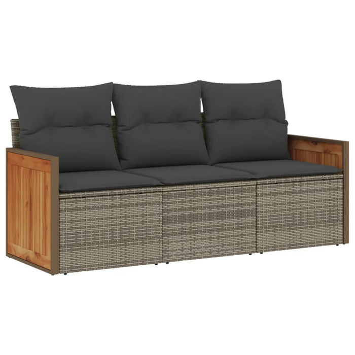 3 Piece Garden Sofa Set With Cushions Grey Poly Rattan Txpknao